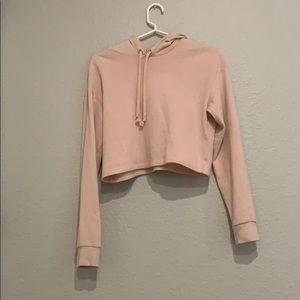 Blush pink cropped hoodie